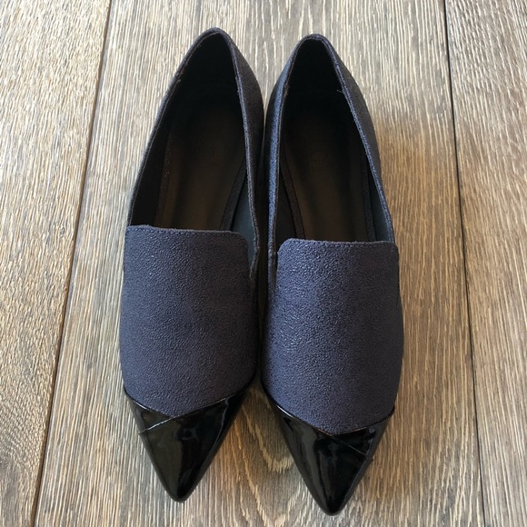TIBI ANYA BLack/Navy Pointy Toe Loafers - Picture 3 of 7